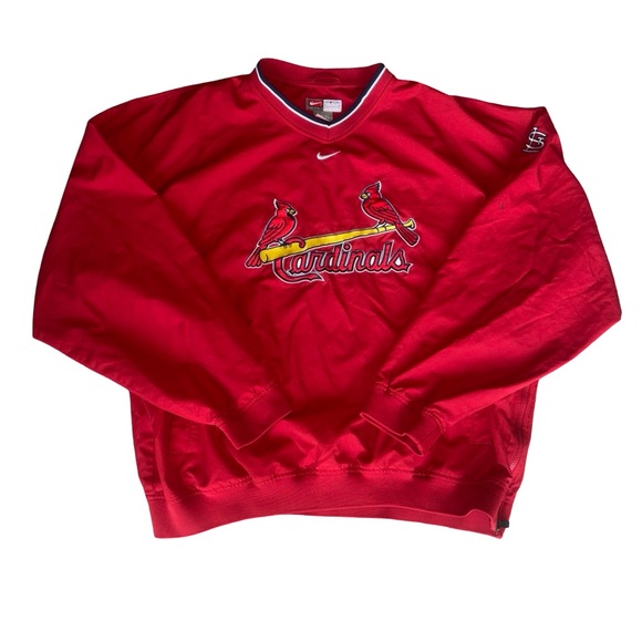 Y2K St. Louis Cardinals Pullover Jacket Men's Nike Center Swoosh Sz 2XL - Picture 1 of 5